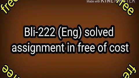 bli-222 solved assignment