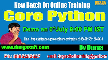 CORE PYTHON Online Training in DURGASOFT