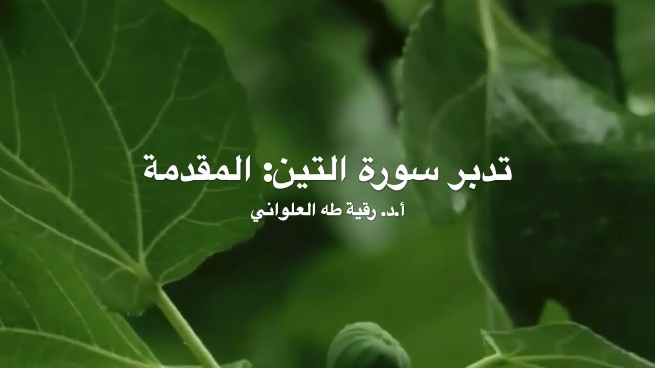مقدمة تدبّر سورة التين