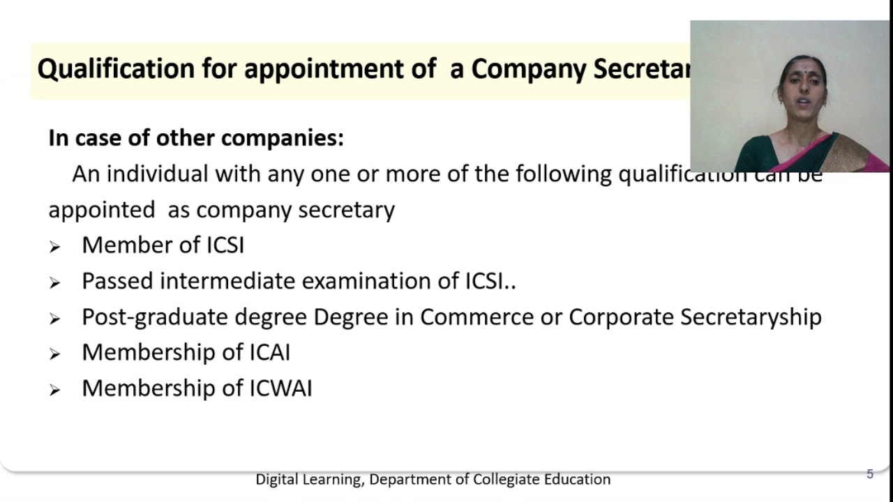 Qualification for Appointment of a Company Secretary YouTube