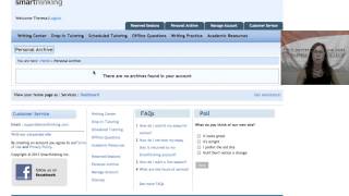 Smarthinking Tutorial:  How do I view my Reserved Sessions and Personal Archive