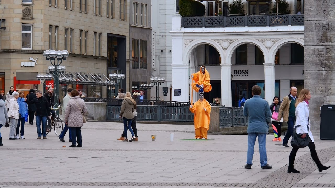 1080p 144hz Hamburg, Rathausmarkt, Straßenkünstler - Full HD (1080p) Videobild