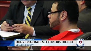 Oct. 2 trial date set for Luis Toledo