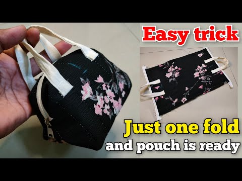 Super easy - Just one fold and cute pouch is ready| DIY Coin Purse in 5 minutes/ purse/ mini handbag