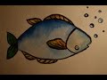 Рыбка акварелью / Draw a fish watecolor speed painting.
