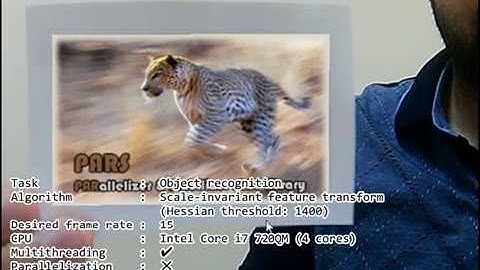 SIFT based real-time object recognition with and without PARS (PARallelizer & Stabilizer)