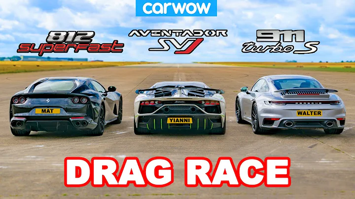 Lamborghini Aventador SVJ v Ferrari 812 v Porsche 911 Turbo S: DRAG RACE