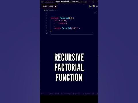 🤩 Recursive Factorial Function in JavaScript | Use of Recursion #shorts ...