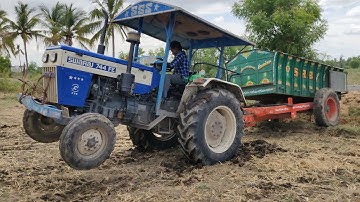 Eicher 551 Vs Swaraj 744 fully loaded trolley by JCB 3DX machine Pulling | Jcb | JCP videos | CFV |