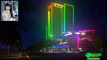 Project Design Video Display---whole building lighting by dmx512 LED linear light