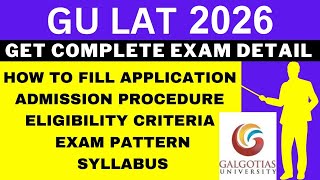 GU LAT 2026 Notification Out Application Dates Eligibility Syllabus Pattern Admi