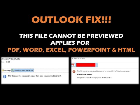 Outlook Fix This file cannot be previewed