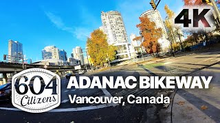 ADANAC BIKEWAY: 4K BIKE Tour   Immersive Sounds | Vancouver, Canada