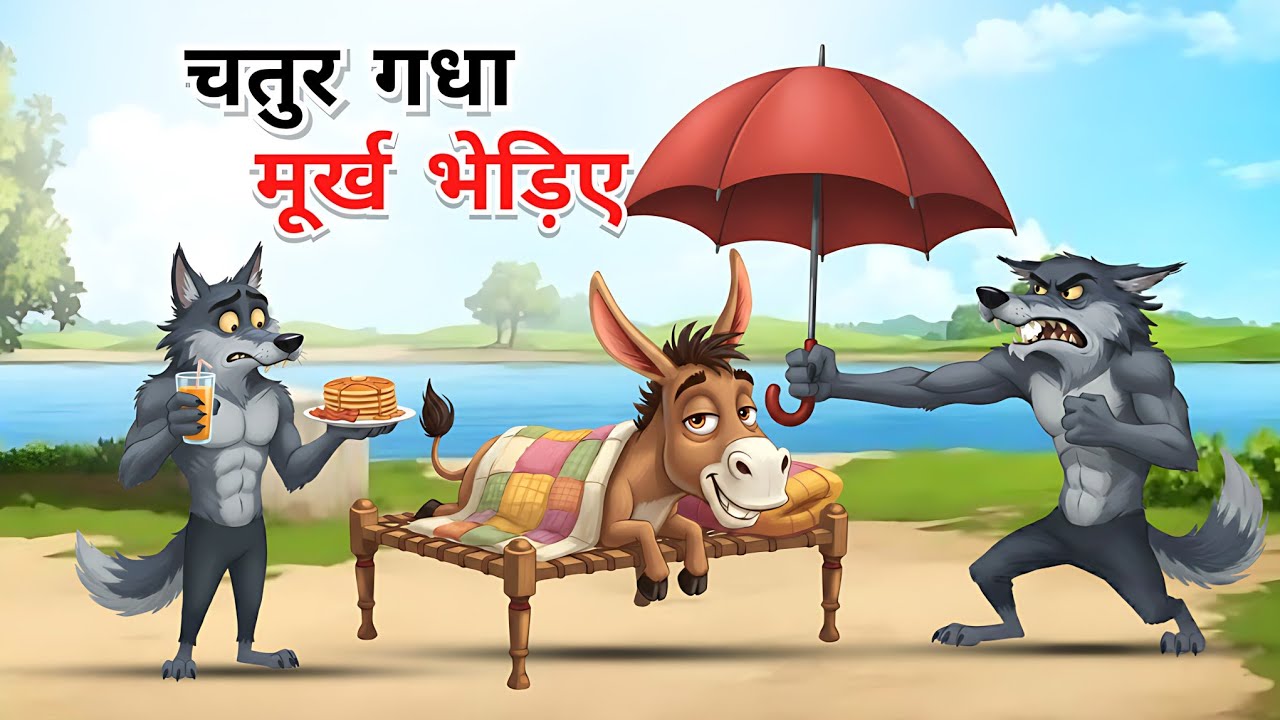 चतुर गधा और मूर्ख भेड़िए | hindi kahani | kahani | Panchatantra ki kahani | animal story