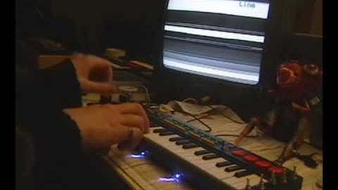 Circuit Bent Hing Hon EK-001, Black & Blue ver [commissioned]