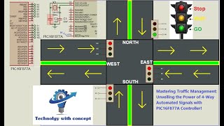 Mastering Traffic Management | 4-way automated traffic signal with PIC16F877A controller!