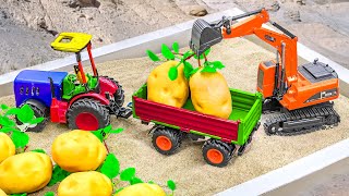 DIY homemade tractor mini Bulldozer transporting Potatoes | Plough machine | @sunfarming7533