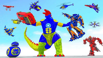 Godzilla Robot Car Helicopter Transform Game - Android Gameplay