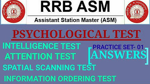 ANSWERS SET 01 || PSYCHOLOGICAL TEST || ASSISTANT STATION MASTER || RRB NTPC 2015