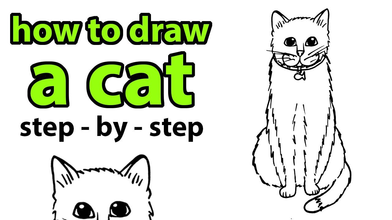 How to Draw A Cat - EASY Step by Step Tutorial - YouTube