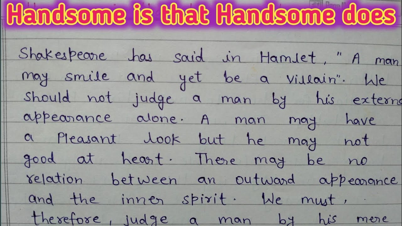 i am beautiful or handsome because essay