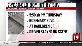 7-year-old boy hospitalized after getting hit by car in Akron: Police