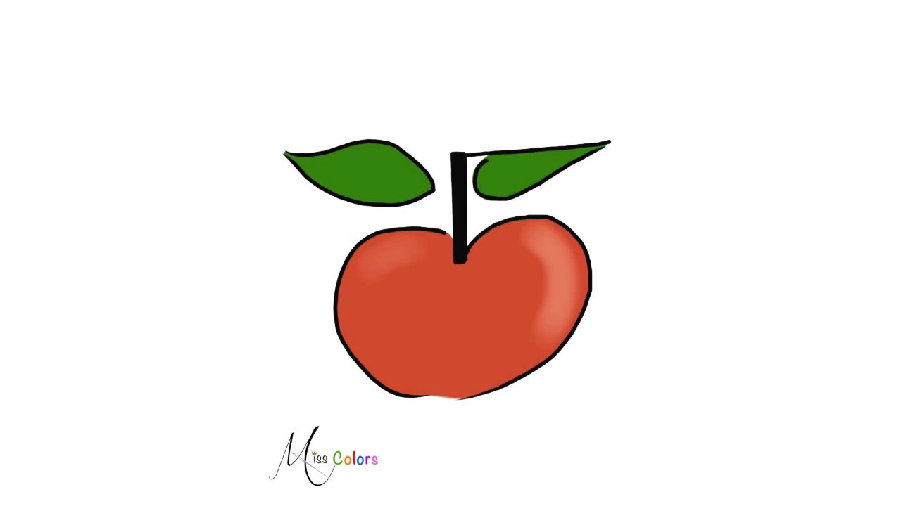 How To Draw A Apple Drawing With Numbers 5 كيفية رسم تفاحة