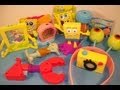 2011 SPONGEBOB SQUAREPANTS BIKINI BOTTOM SOUVENIR SHOPPE SET OF 8 BURGER KING KID'S TOY'S REVIEW