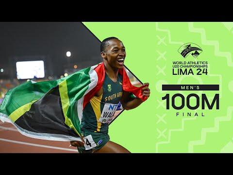 Bayanda Walaza ??  wins men's 100m world U20 title | World Athletics U20 Championships Lima 2024