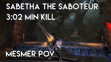 Gw2 [qT] Sabetha The Saboteur Kill 3:02 min [5:58 min left] | Mesmer PoV