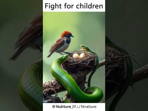 😱Nature’s Battlefield: Mother Bird vs. Predator Snake! 🐦🔥 #WildlifeFight #SurvivalInstinct