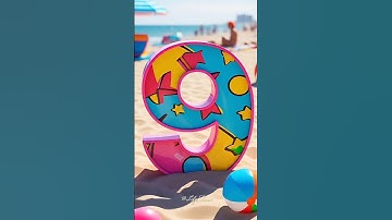 9 to 0 Colorful Countdown on Beach | Voice #countdown #timer #shorts