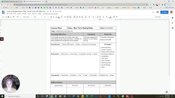 Editable Lesson Plan Template with space for differentiation - Google Docs Tutorial
