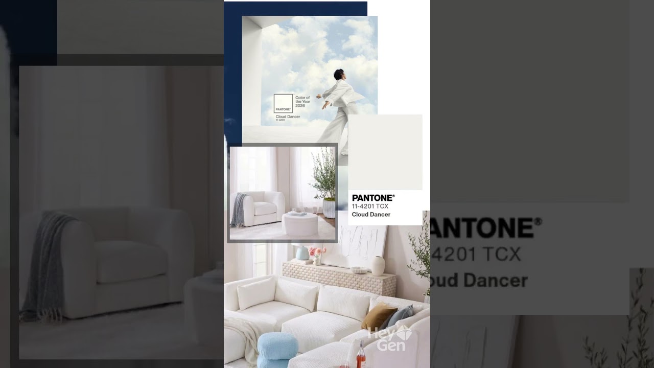 pantone 2026 cloud dancer 🤍 the calm white shaping future interiors 