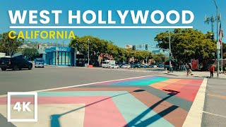 West Hollywood Walking Tour on Santa Monica Blvd | 4K