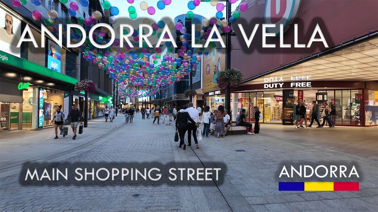 ANDORRA LA VELLA MAIN SHOPPING STREET: EXPLORING AV. MERITXELL & CARLEMANY