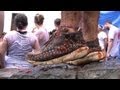 Espagne bataille de tomates gante au festival de la tomatina