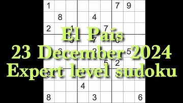 Sudoku solution – El País 23 December 2024 Expert level