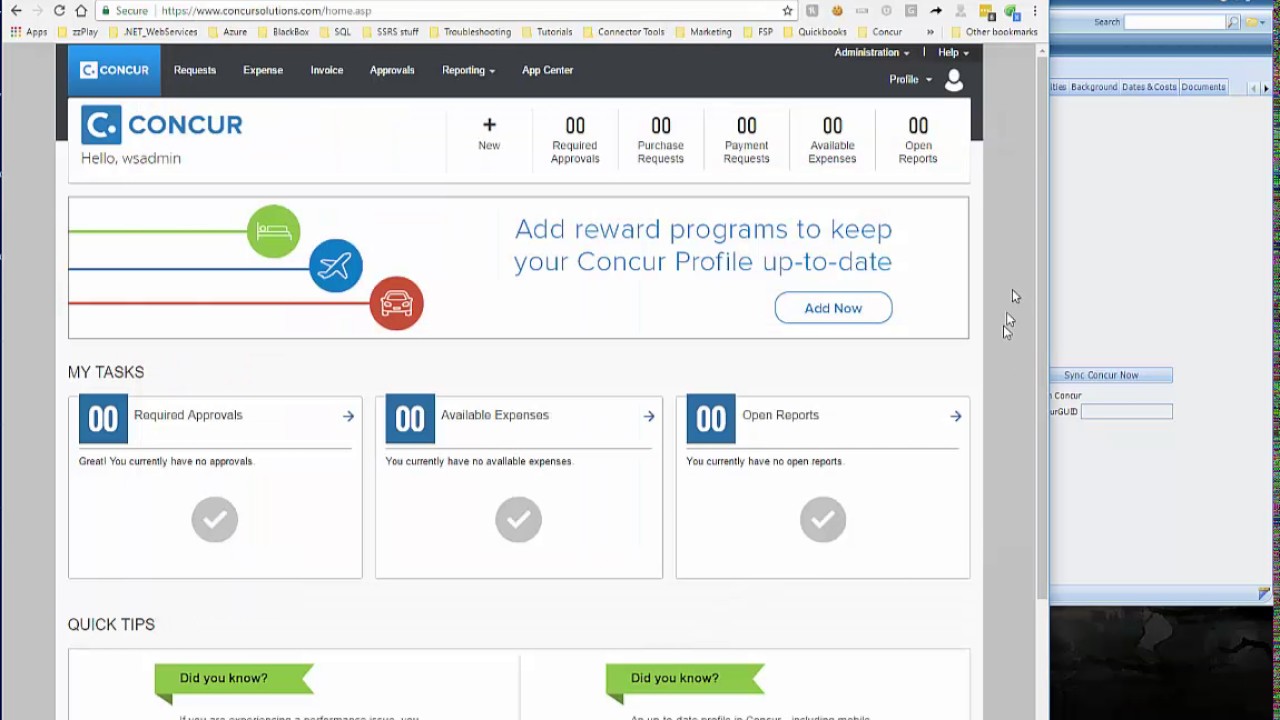 Concur Expense Standard Edition Project List Setup - YouTube