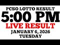 Lotto Result Today 5 00 PM Draw January 6 2026 Tuesday PCSO LIVE Result 