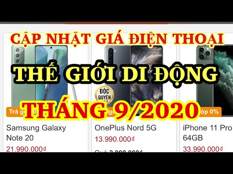 CẬP NHẬT GIÁ ĐIỆN THOẠI THÁNG 9/2020 tại Thế Giới Di Động
