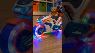 Stunt Motorcycle Toy with LED Wheels 🏍️ Colorful Lights Bike Toy for Kids #Shorts