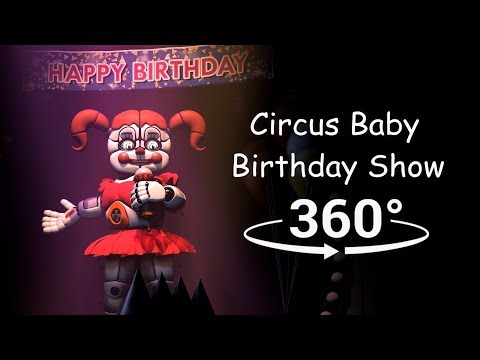 360°| Circus Baby Birthday Show - FNAF Sister Location [SFM] (VR Compatible)