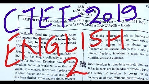 CTET PAPER 1 ENGLISH 2 Answer Key 8 December 2019