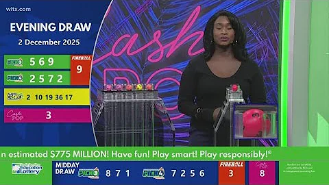 Evening SC winning lottery numbers for December 2, 2025