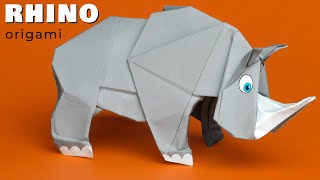 How to make paper rhino origami. Rhinoceros easy tutorial