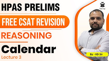 Free CSAT Revision for HPAS | Calendar Lecture - 3 |  HPAS Prelims 2022