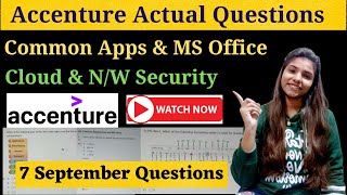 Accenture MS Office Questions | Cloud and Network Security Questions asked in Accenture | Actual Que
