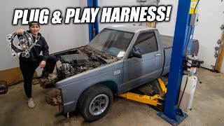 LS Swapping the S10 PT. 2  Custom Wiring Harness & Cutting Subframe!