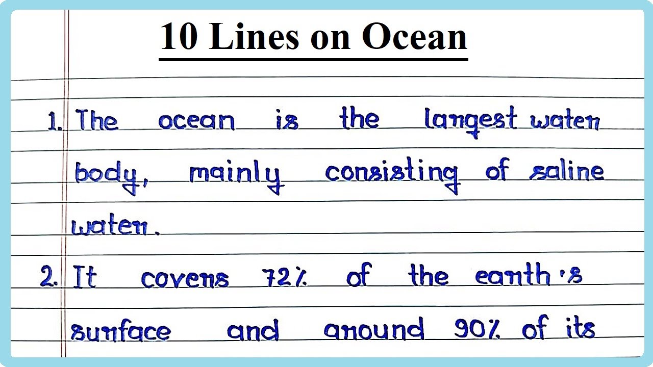 essay on ocean for class 6